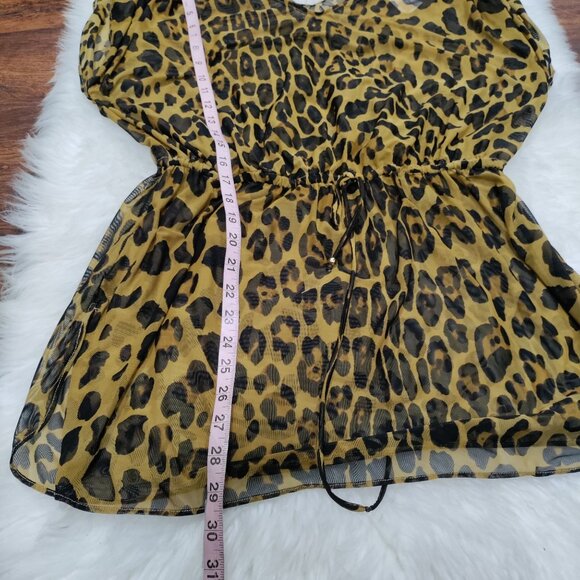 Laurel Ralph Lauren Whimsy Glam Leopard Print Swimsuit Cover Up Women's Medium - Picture 11 of 11